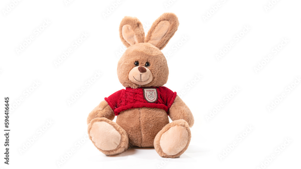 Stuffed rabbit toy isolated on white background Stuffed rabbit toy isolated on white background