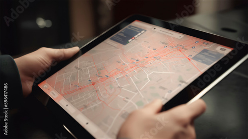 a view of the iPad on which a map can be seen, generativ AI