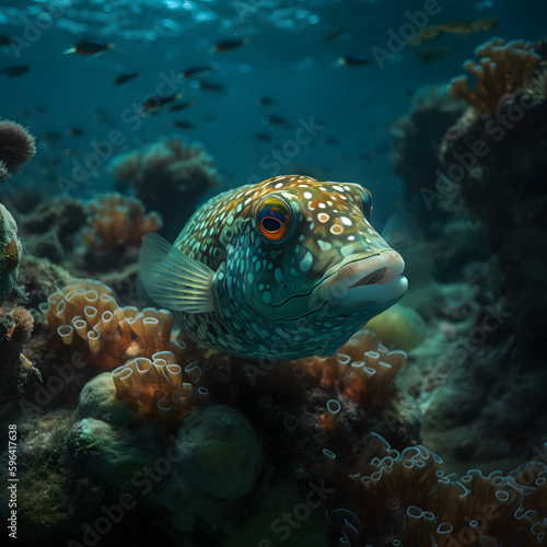 Underwater photography marine life colors texturescinemat Generative AI