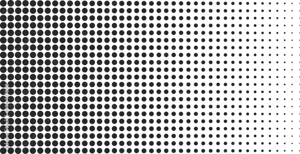 Horizontal gradient halftone pattern. Dot background. Texture template. Vector illustration isolated.	