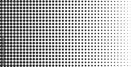 Horizontal gradient halftone pattern. Dot background. Texture template. Vector illustration isolated. 