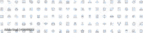 Leadership theory line icons collection. Servant, Transformational, Situational, Charismatic, Transactional, Authentic, Visionary vector and linear illustration. Generative AI