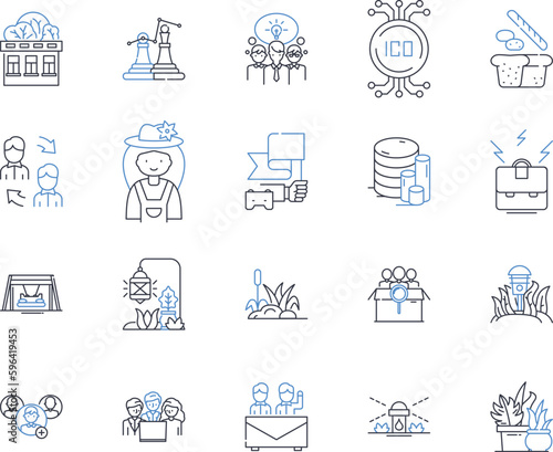 Education industry line icons collection. Learning, Curriculum, Instruction, Pedagogy, Assessment, Classroom, Tutoring vector and linear illustration. E-learning,Literacy,STEM outline Generative AI