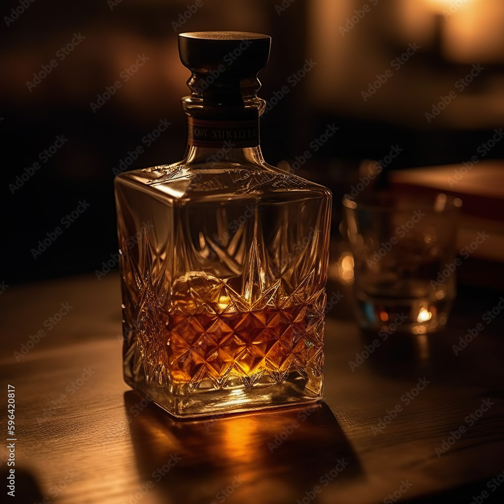 Enjoying a Glass of Whiskey in a Cozy Atmosphere Enjoying a Glass of Whiskey in a Cozy Atmosphere