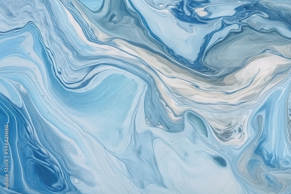 Blue marble abstract background. Decorative acrylic paint pouring rock marble texture. Horizontal Blue wavy abstract pattern, created with Generative AI Blue marble abstract background. Decorative acrylic paint pouring rock marble texture. Horizontal Blue wavy abstract pattern, created with Generative AI