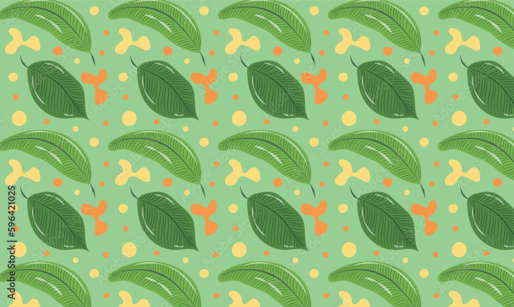 Tropical background with beautiful bright leaves