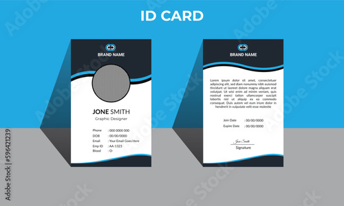 Id card with lanyard set isolated vector illustration. Blank plastic access card, name tag holder with pin ribbon, corporate card key, personal security badge, press event pass Office ID Card Template