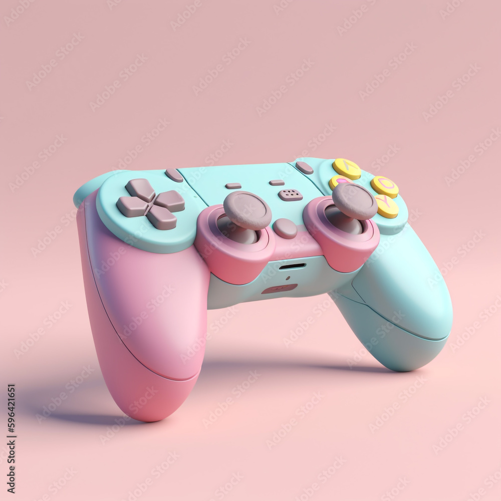 3d gamepad with pastel color 3d gamepad with pastel color