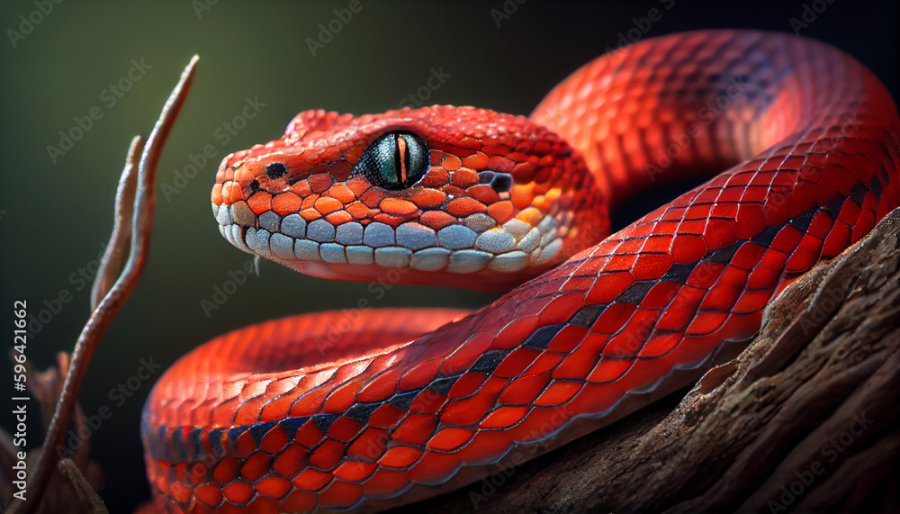 Fototapeta premium close up of a red snake