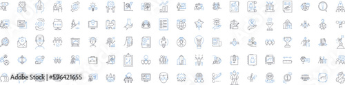 Business executives line icons collection. Leadership, Strategy, Management, Nerking, Innovation, Vision, Ambition vector and linear illustration. Experience,Analytics,Finance outline Generative AI