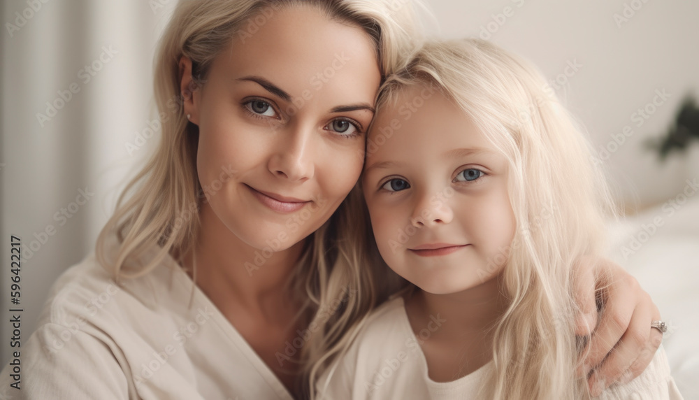 Single mom with her adorable young daughter, spending time together. Mom and daughter concept. Generative AI illustrations Single mom with her adorable young daughter, spending time together. Mom and daughter concept. Generative AI illustrations