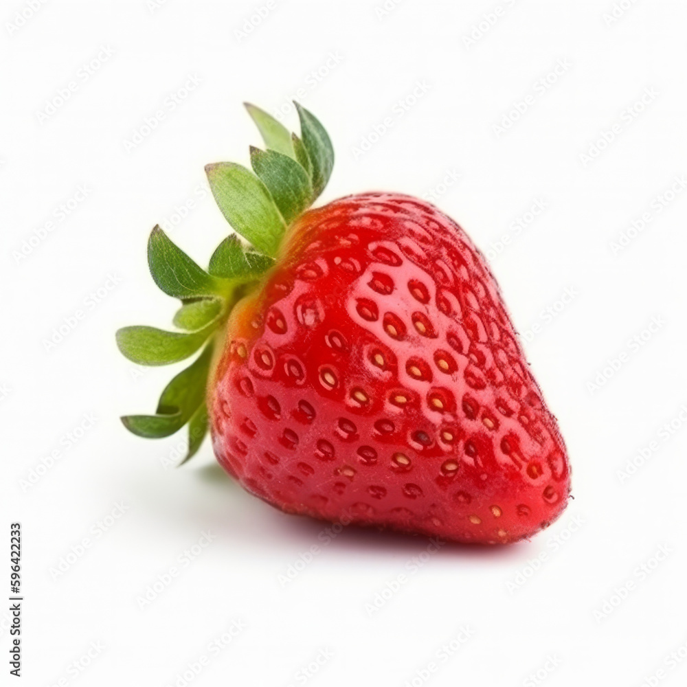 Red strawberry isolated. Illustration AI Generative. Red strawberry isolated. Illustration AI Generative.