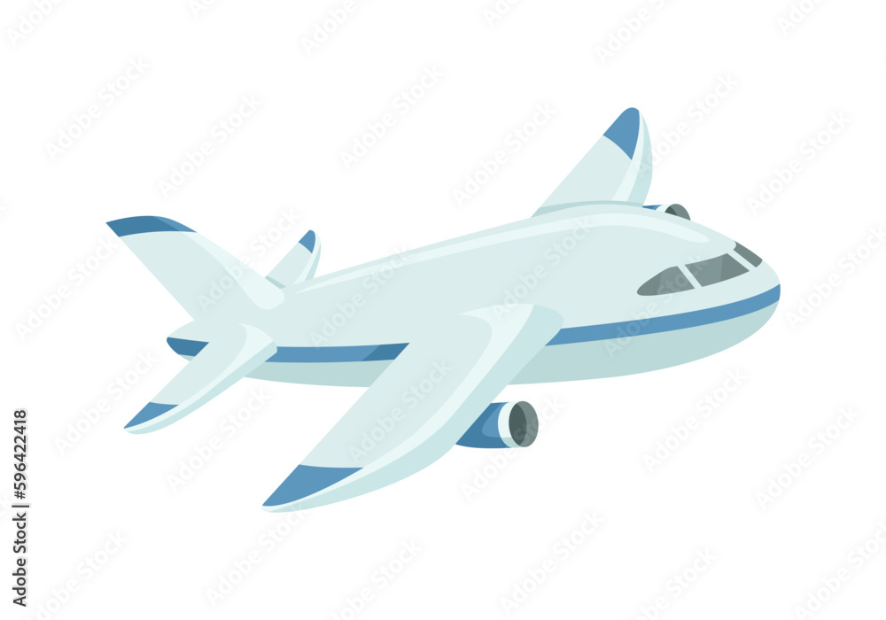 Airplane isolated on white background. Vector cartoon illustration. Flat icon. Airplane isolated on white background. Vector cartoon illustration. Flat icon.