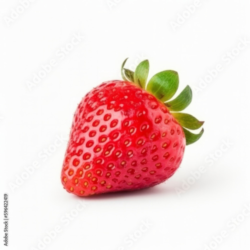 Red strawberry isolated. Illustration AI Generative.