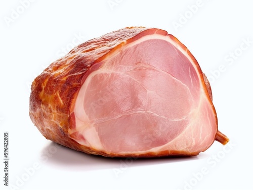 Fotomurale Smoked ham isolated on a white background.