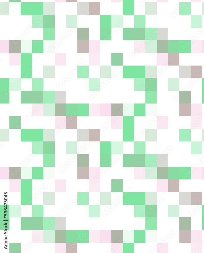 Green Pink and Taupe Pastel Grid Print Green Pink and Taupe Pastel Grid Print