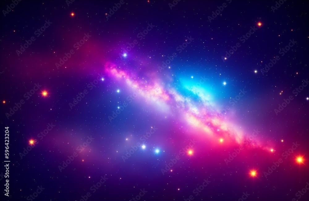 Galactic Beauty: Abstract of a Sky Full of Stars and a Glowing Milky Way (Generative AI) - obrazy, fototapety, plakaty 