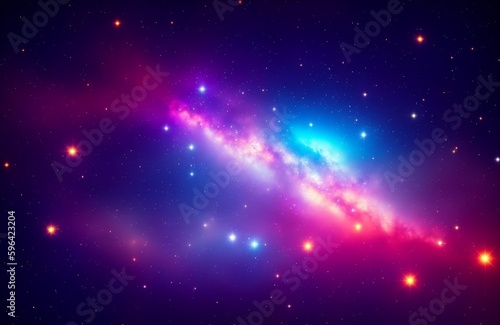 Galactic Beauty: Abstract of a Sky Full of Stars and a Glowing Milky Way (Generative AI)