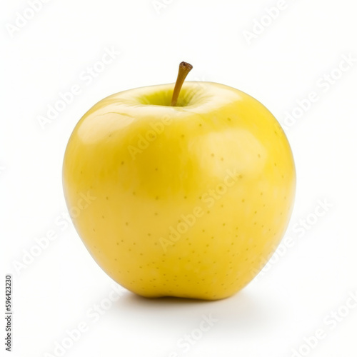 Yellow apple isolated. Illustration AI Generative.