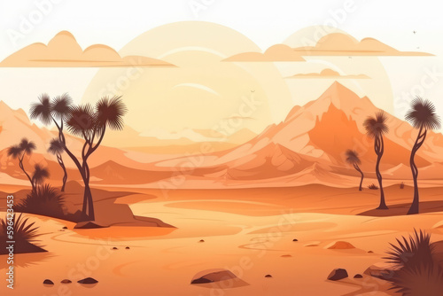 Desert natural background. Illustration AI Generative.