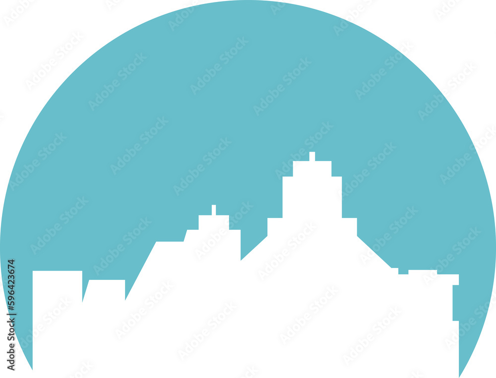 silhouette city skyscraper illustration