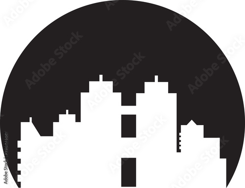 silhouette city skyscraper illustration