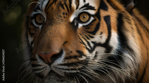 tiger looking at the camera. Generative AI © Quentin