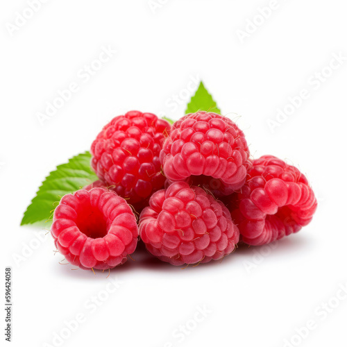 Fresh raspberry isolated. Illustration AI Generative.