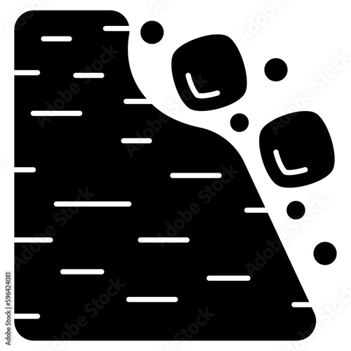 A flat design icon of landslide 