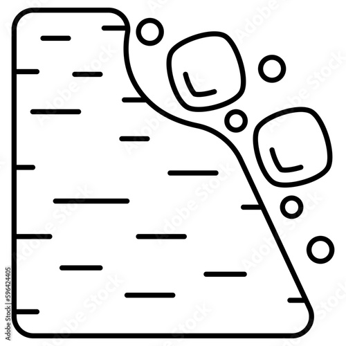 A flat design icon of landslide 