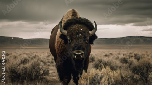 Bison in the american west. Generative AI