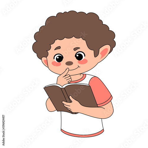 Cute Child Reading The Book