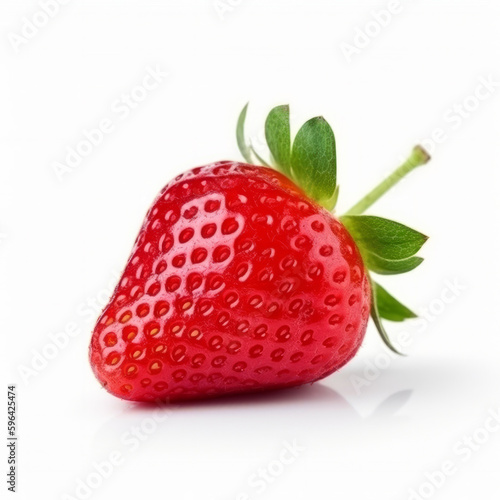 Red strawberry isolated. Illustration AI Generative.