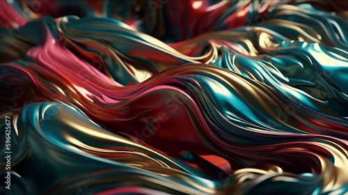 Abstract Background. Silk Waves. Colorful. Generative AI. #14