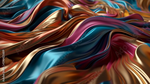 Abstract Background. Silk Waves. Colorful. Generative AI. #7