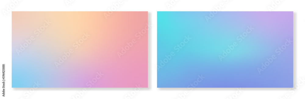 Set of vector horizontal gradient backgrounds with soft transitions. For covers, business cards, posters and other projects.