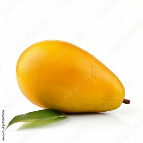 Yellow ripe mango. Illustration AI Generative.