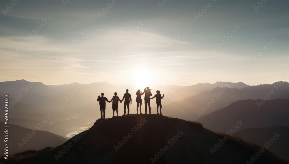 Fototapeta premium Teamwork success concept. Illustration AI Generative.