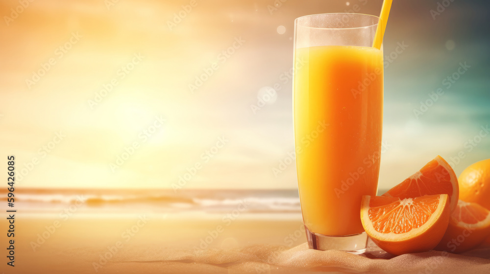 Orange juice. Illustration AI Generative. Orange juice. Illustration AI Generative.