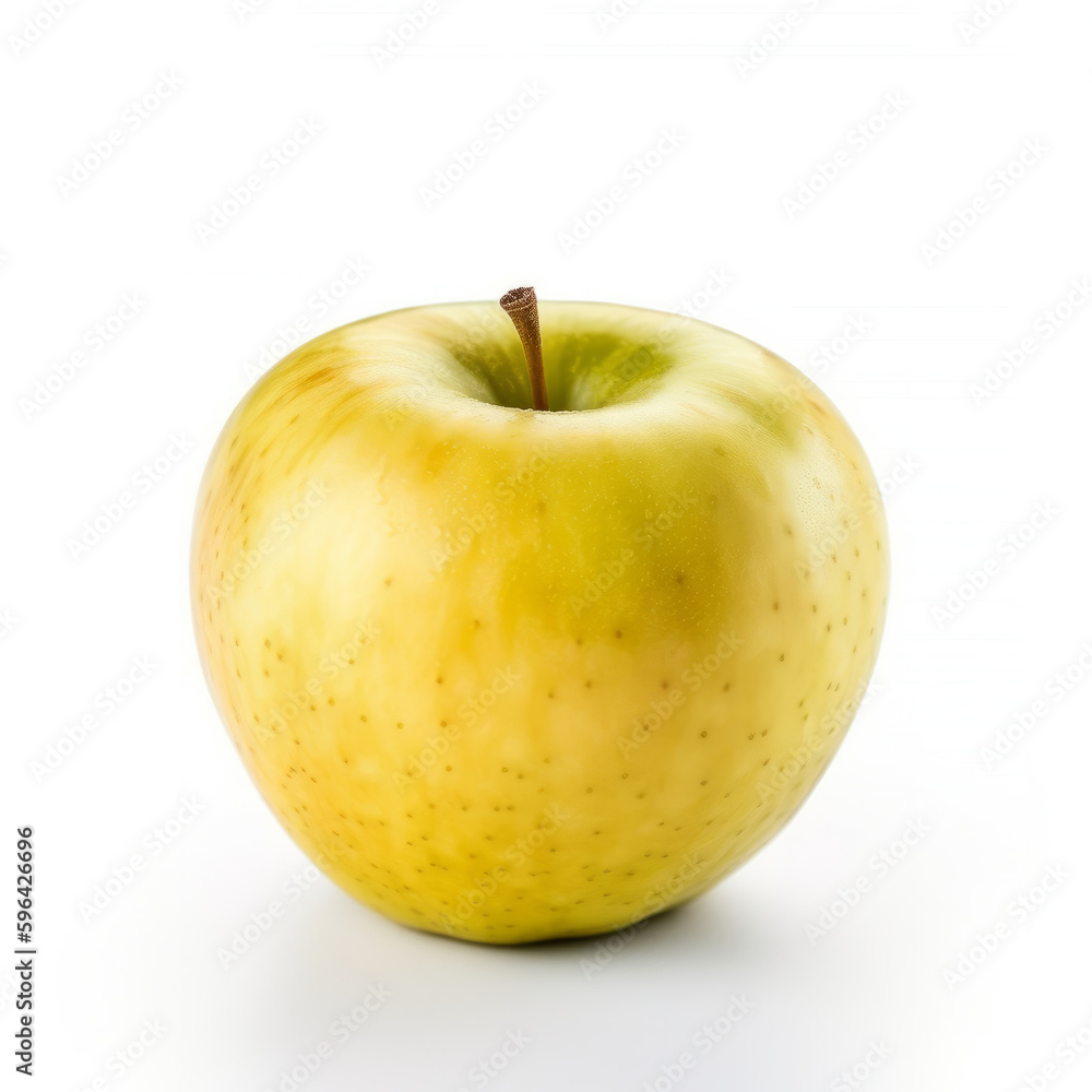 Yellow apple isolated. Illustration AI Generative. Yellow apple isolated. Illustration AI Generative.