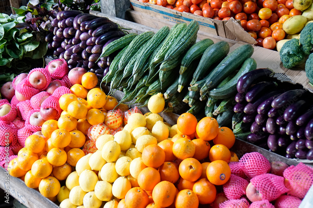 fresh vegetables from a food market in cebu - obrazy, fototapety, plakaty 
