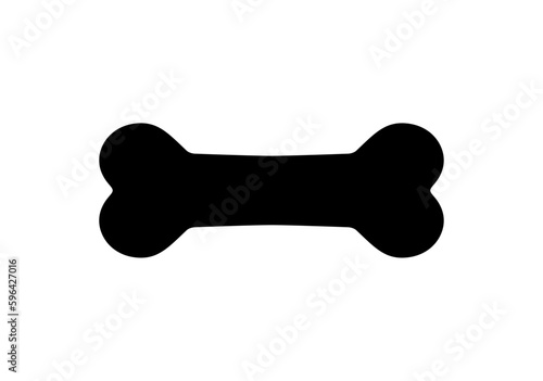 Bone for dog. Icon symbol pet. Bones shape black color isolated on white background. Puppy food. Silhouette nutrition dogs. Simple flat canine feed for design print. Cute outline. Vector illustration