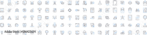 Marketing idea line icons collection. Virality, Segmentation, Influencers, Gamification, Personalization, Storytelling, Content vector and linear illustration. Generative AI