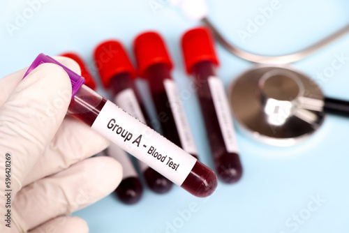 Group A - Blood Test, blood sample to analyze in the laboratory