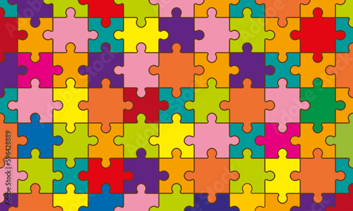 Panel of composite multi-colored parts of the mosaic