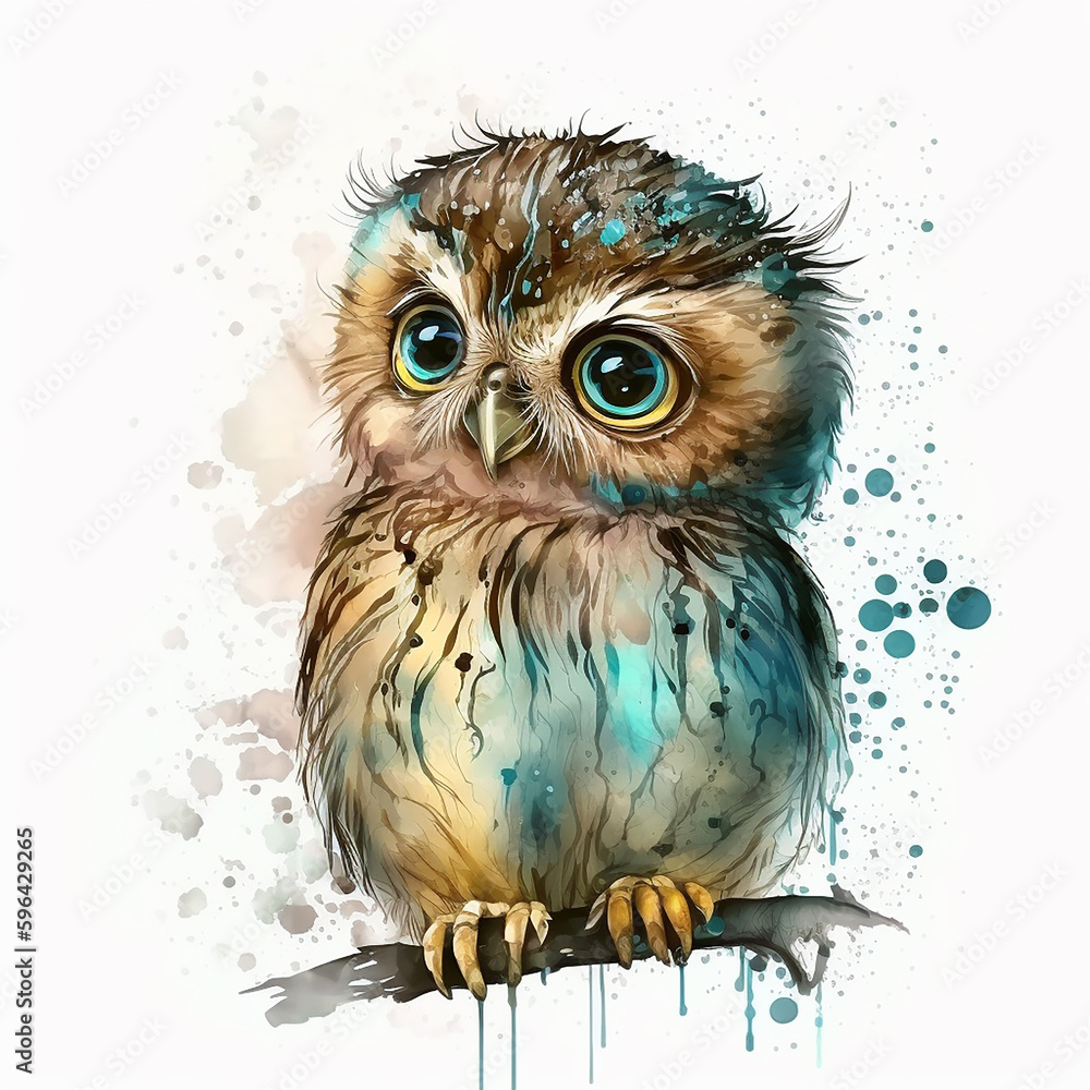 cute owl watercolor cute owl watercolor