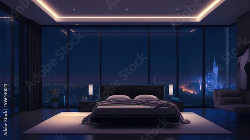 sci-fi concept bedroom interior modern style. 