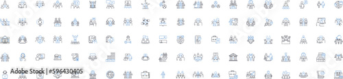 Business essentials line icons collection. Profit, Sales, Branding, Marketing, Expenses, Communication, Strategy vector and linear illustration. Leadership,Productivity,Innovation Generative AI