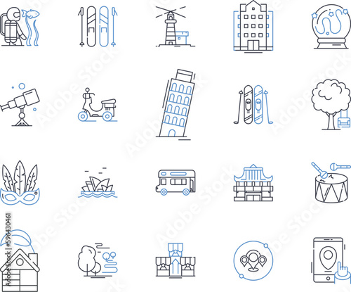 Wine tasting line icons collection. Vintage, Tannic, Rich, Fruity, Complex, Earthy, Aromatic vector and linear illustration. Bold,Smooth,Crisp outline signs set Generative AI