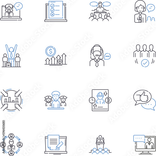 Novices line icons collection. Beginners, Inexperienced, Neophytes, Greenhorns, Newbies, Apprentices, Trainees vector and linear illustration. Amateurs,Rookies,Freshmen outline signs set Generative AI